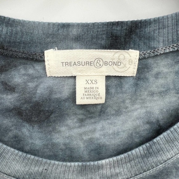 Treasure & Bond Women's Blouson Sleeve Tee Size XXS Black/White Brush Down - Picture 3 of 5